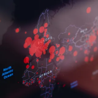 Europe 1 A map of Europe with red dots for cities